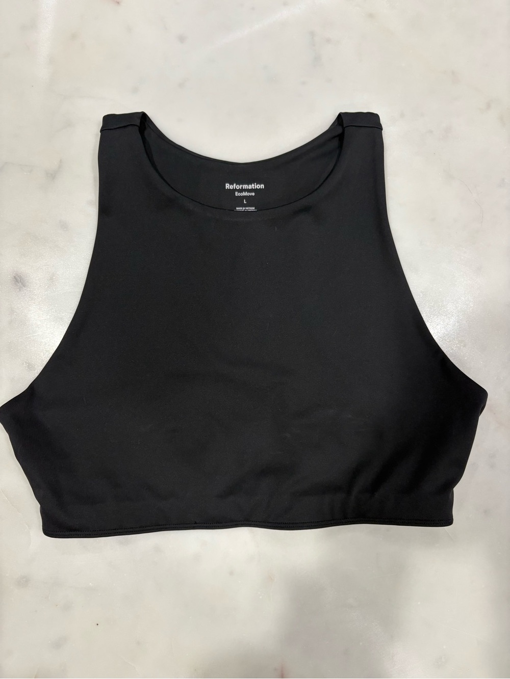 Reformation High-Neck Black Sports Bra - Sz L - Picture 2 of 3